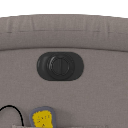 Elektrické Zvedací Masážní Polohovací Křeslo Textil Taupe