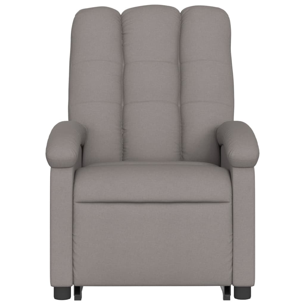 Elektrické Zvedací Masážní Polohovací Křeslo Textil Taupe