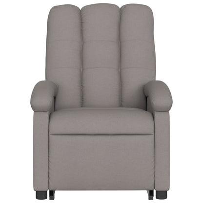Elektrické Zvedací Masážní Polohovací Křeslo Textil Taupe