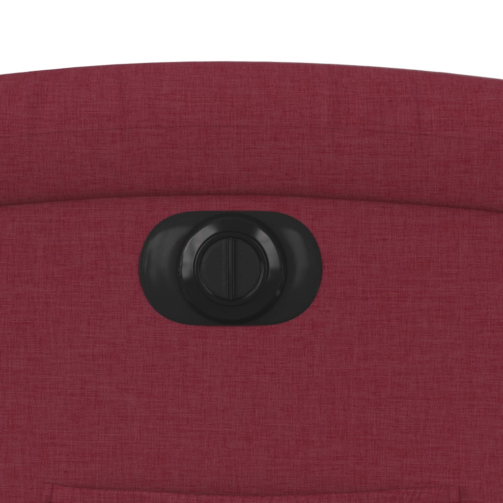 Elektrické Polohovací Křeslo Vínové Textil Vínová Červená