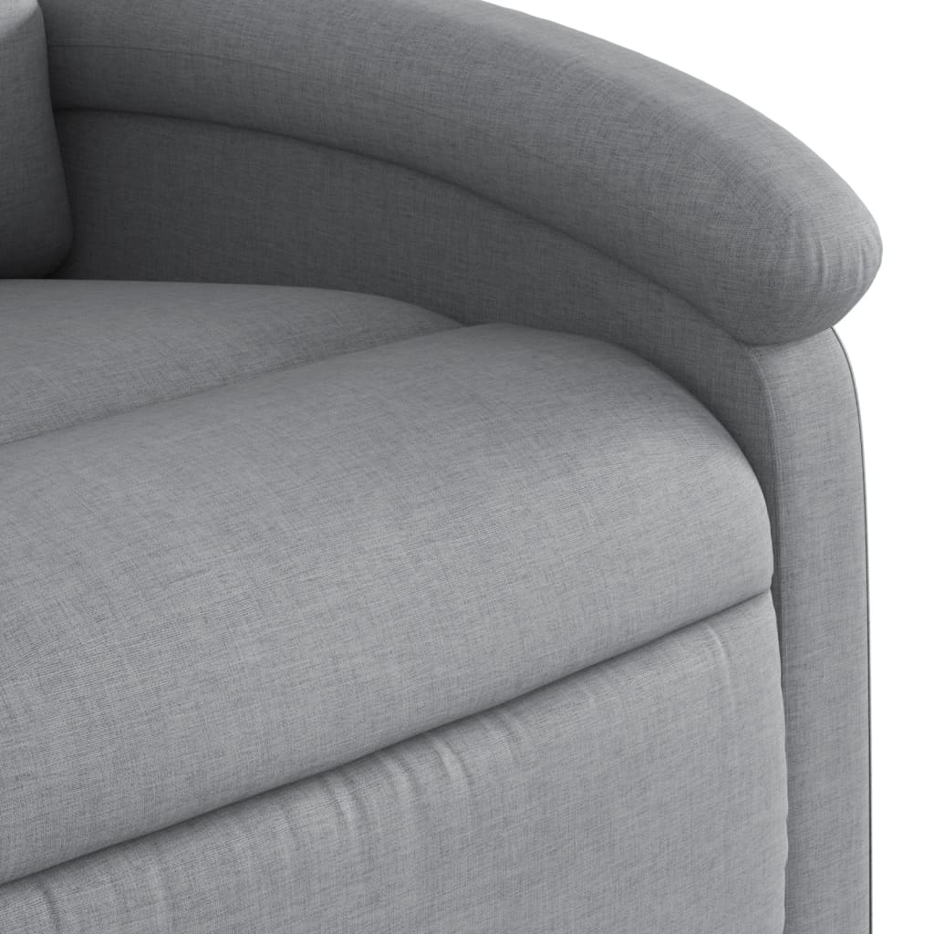 Elektrické Masážní Polohovací Křeslo Světle Šedé Textil Světle Šedá
