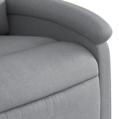 Elektrické Masážní Polohovací Křeslo Světle Šedé Textil Světle Šedá
