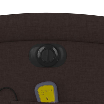 Elektrické Masážní Polohovací Křeslo Tmavě Hnědé Textil Tmavě Hnědá