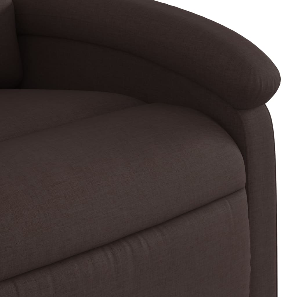 Elektrické Masážní Polohovací Křeslo Tmavě Hnědé Textil Tmavě Hnědá