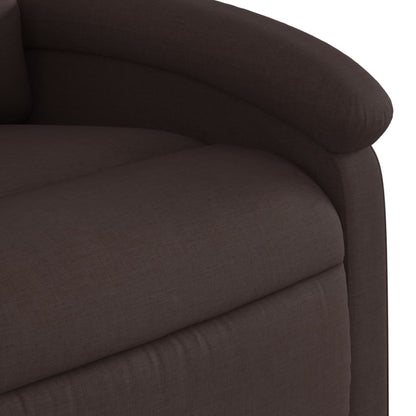 Elektrické Masážní Polohovací Křeslo Tmavě Hnědé Textil Tmavě Hnědá