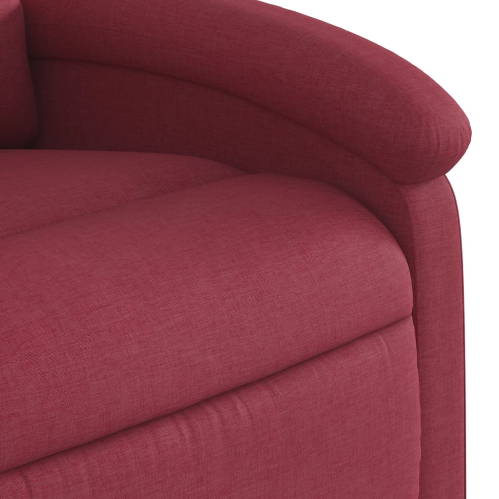 Zvedací Polohovací Křeslo Vínové Textil Vínová Červená