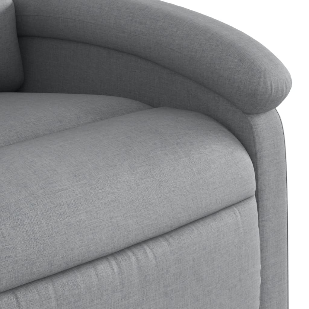 Zvedací Masážní Polohovací Křeslo Světle Šedé Textil Světle Šedá