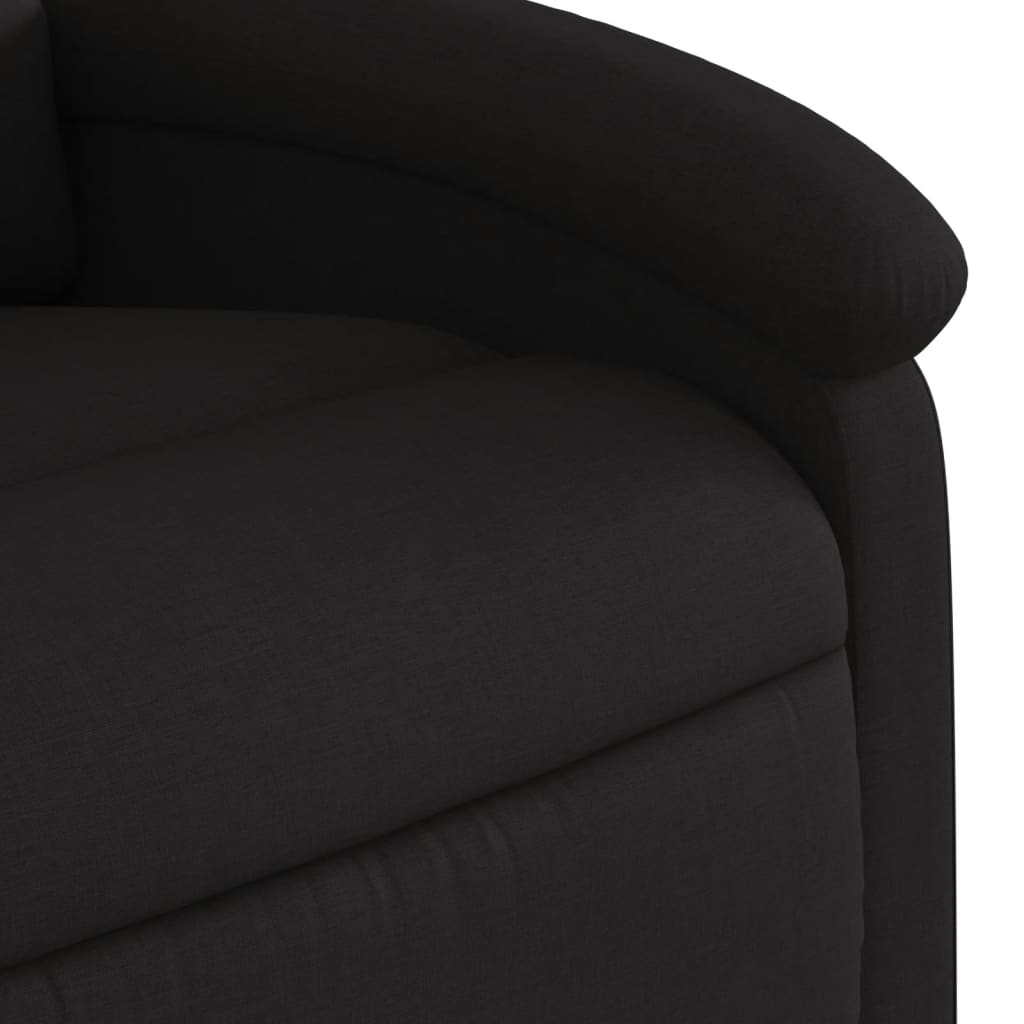 Zvedací Masážní Polohovací Křeslo Černé Textil Černá