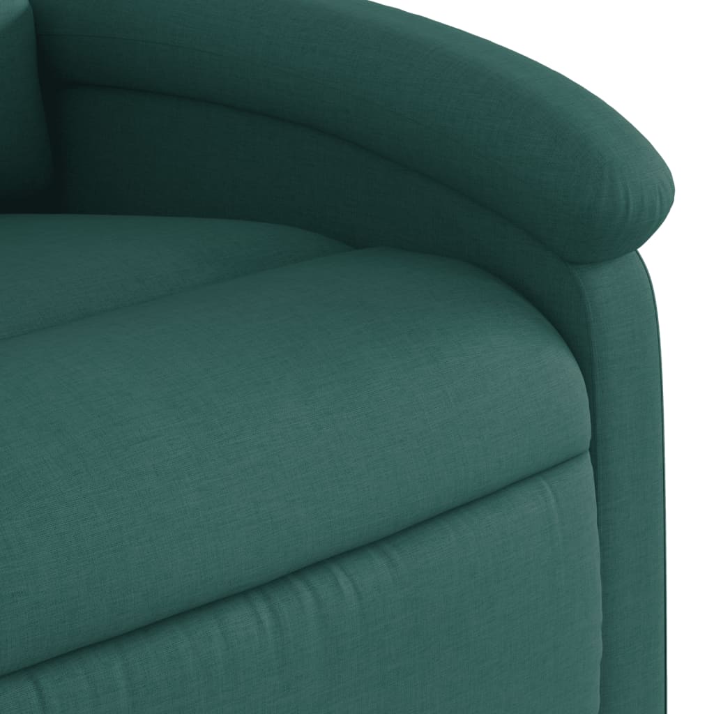 Zvedací Masážní Polohovací Křeslo Tmavě Zelené Textil Tmavě Zelená