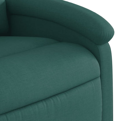 Zvedací Masážní Polohovací Křeslo Tmavě Zelené Textil Tmavě Zelená