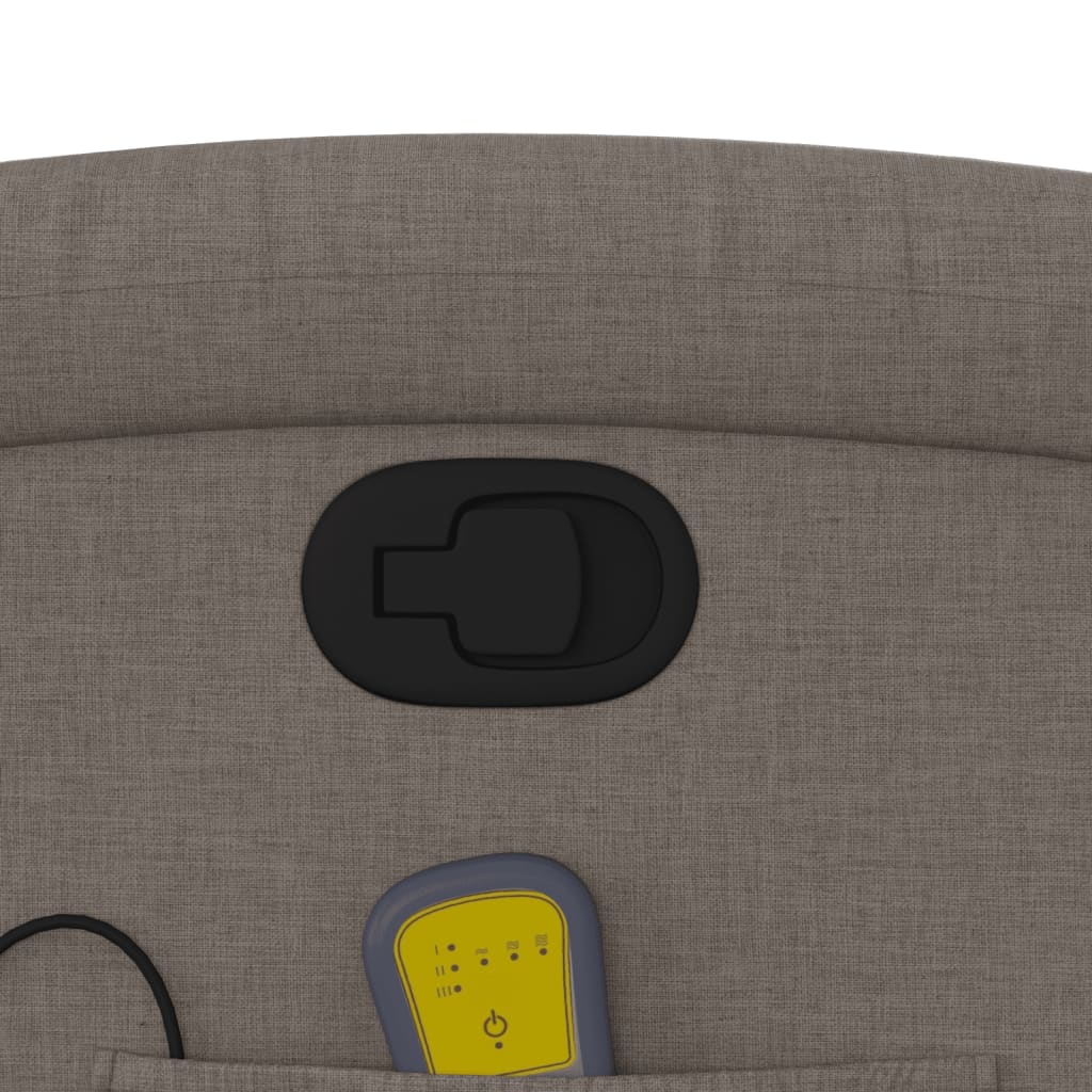 Zvedací Masážní Polohovací Křeslo Textil Taupe