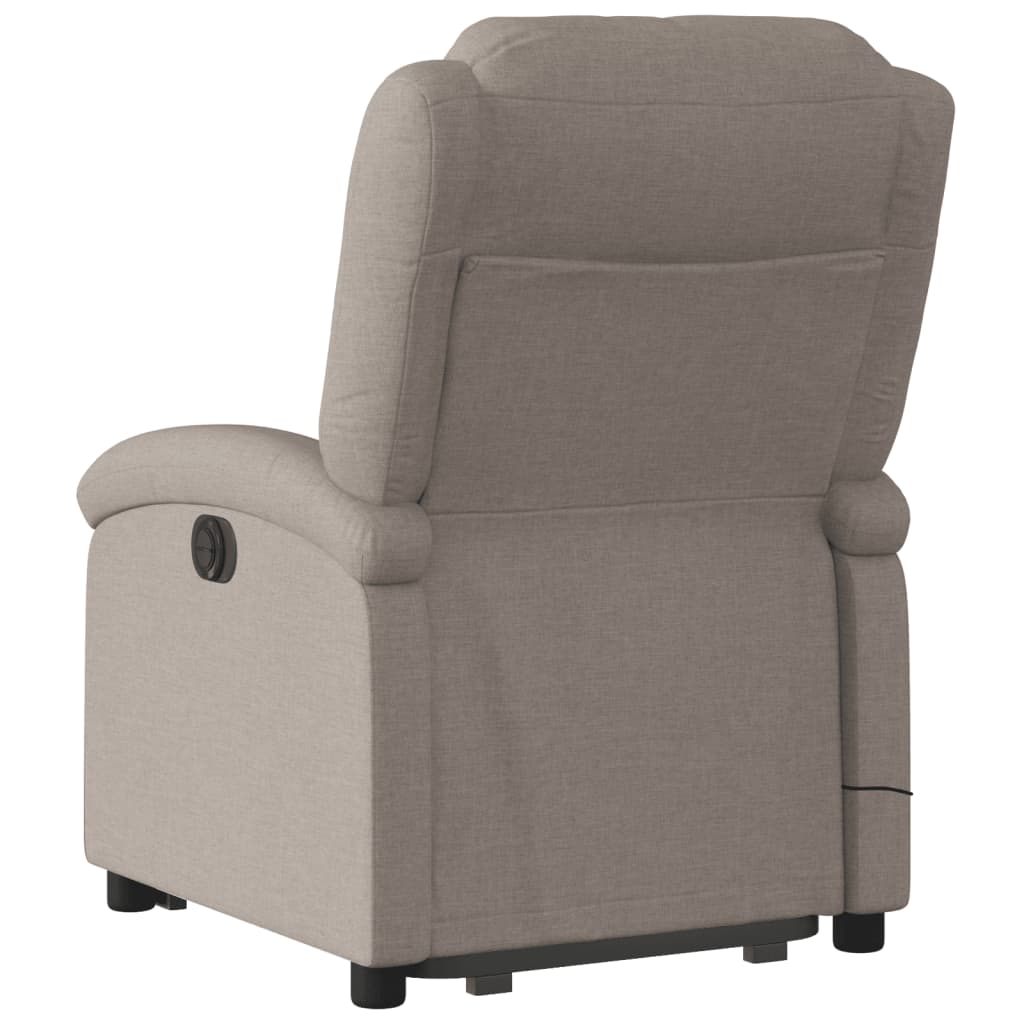 Zvedací Masážní Polohovací Křeslo Textil Taupe