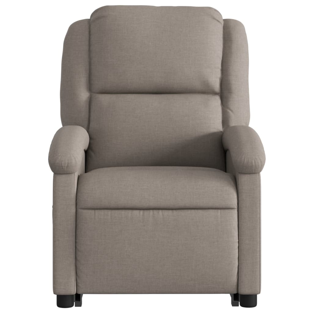 Zvedací Masážní Polohovací Křeslo Textil Taupe