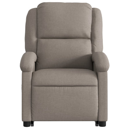 Zvedací Masážní Polohovací Křeslo Textil Taupe