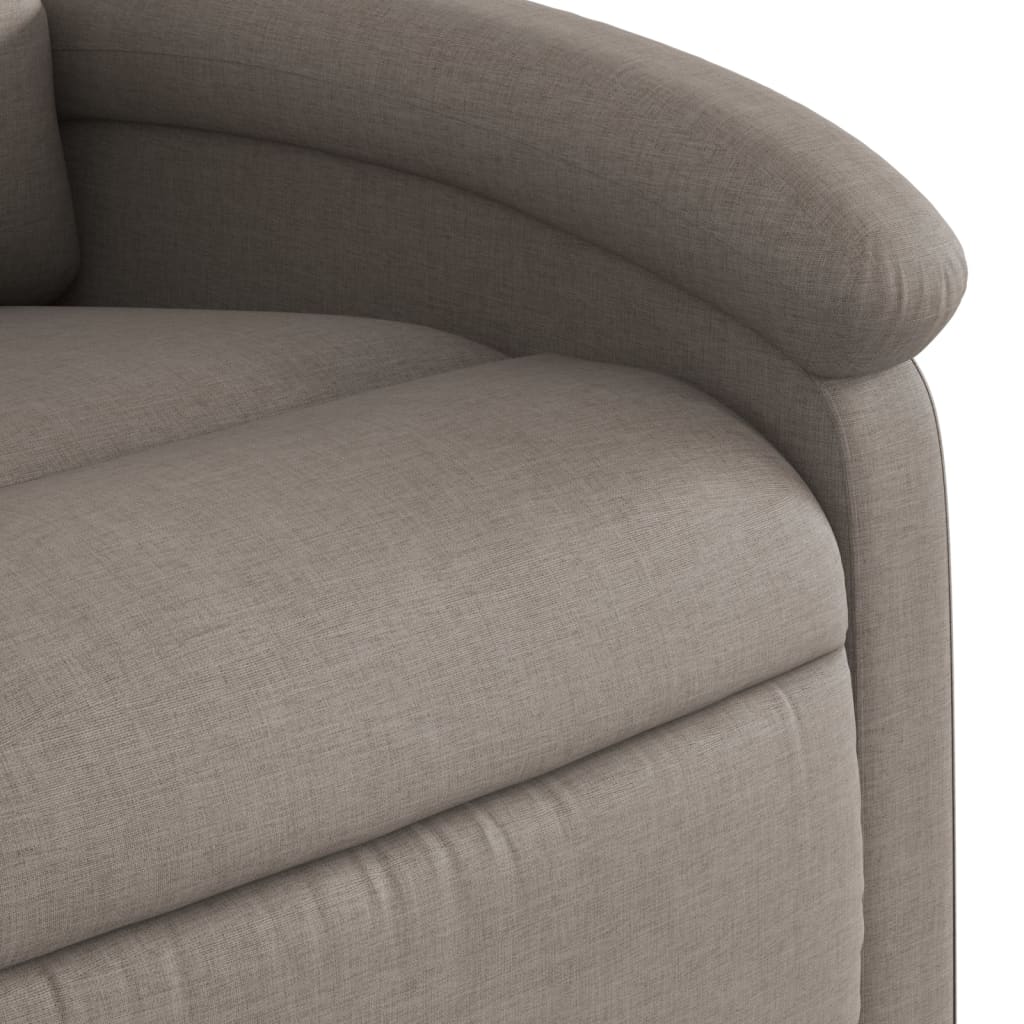 Zvedací Masážní Polohovací Křeslo Textil Taupe