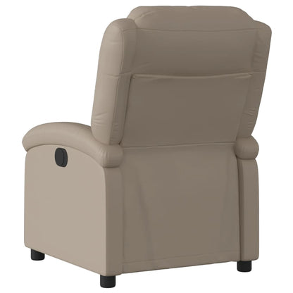 Elektrické Polohovací Křeslo Umělá Kůže Cappuccino