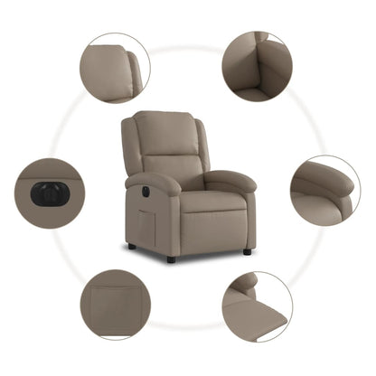 Elektrické Polohovací Křeslo Umělá Kůže Cappuccino