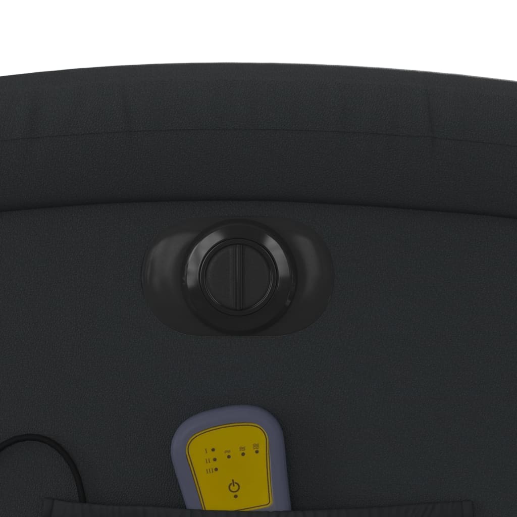 Elektrické Masážní Polohovací Křeslo Černé Pravá Kůže Černá