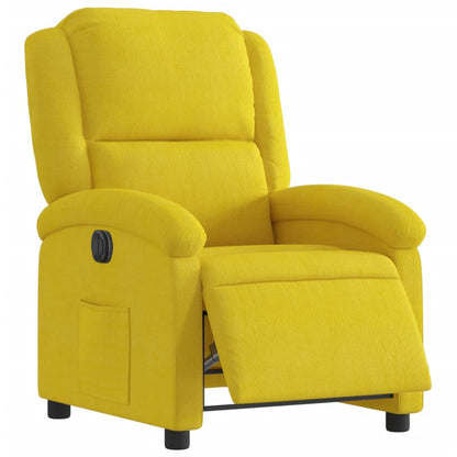 Elektrické Polohovací Křeslo Žluté Samet Žlutá