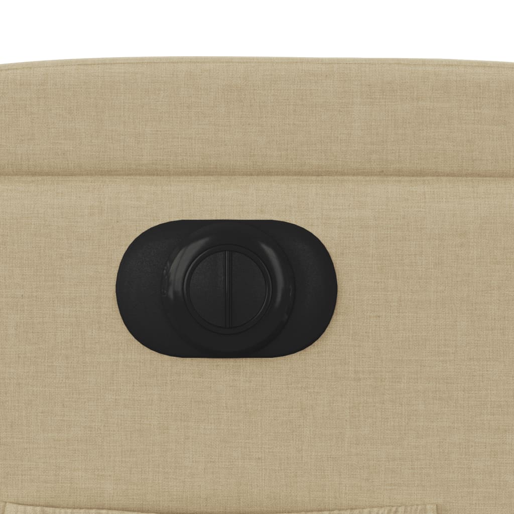 Elektrické Polohovací Křeslo Krémové Textil Krémová