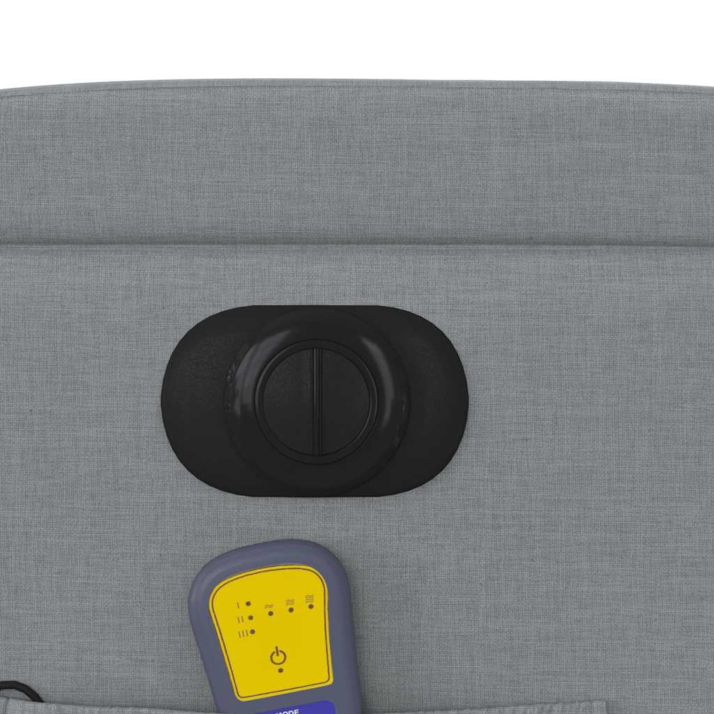 Elektrické Masážní Polohovací Křeslo Světle Šedé Textil Světle Šedá