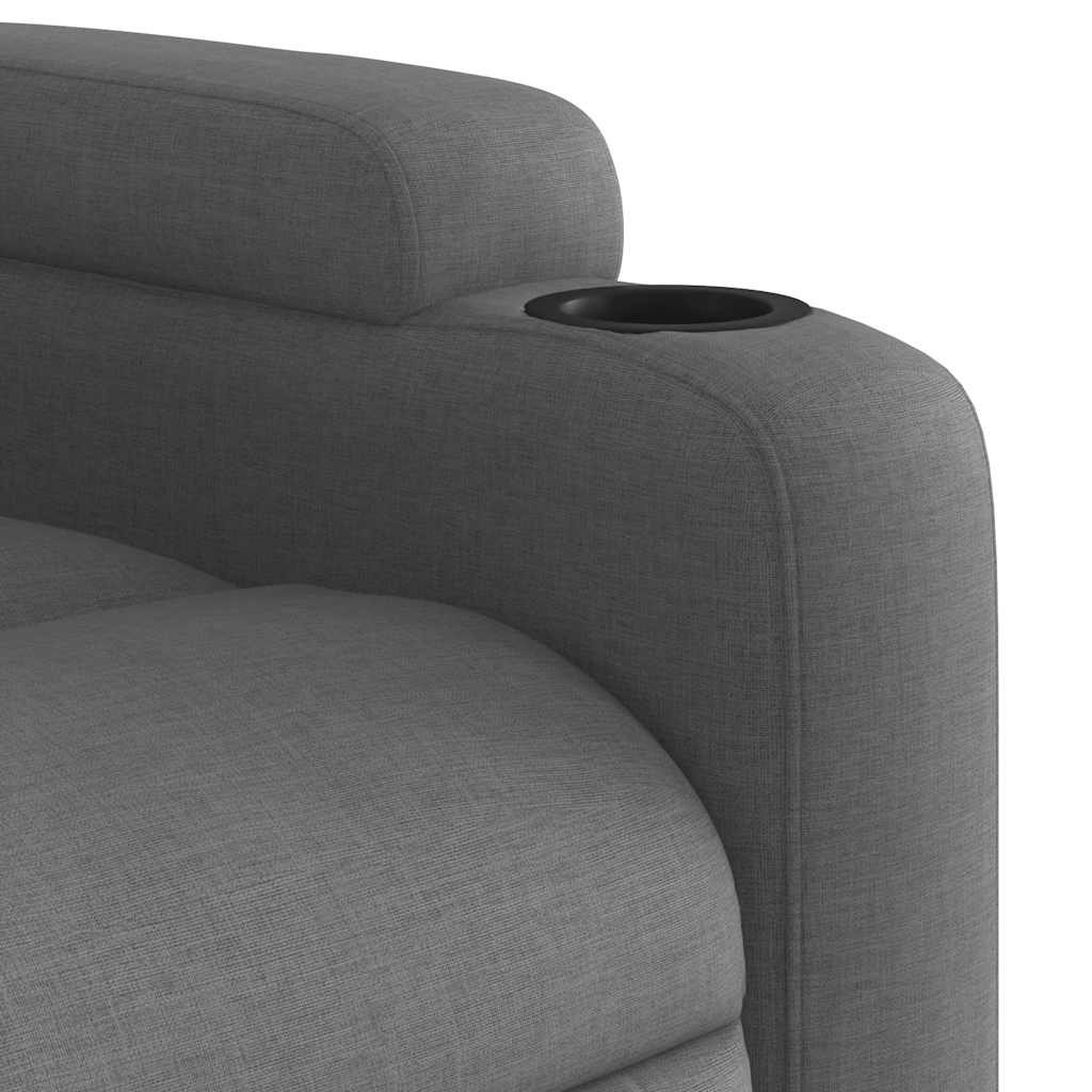 Zvedací Masážní Polohovací Křeslo Tmavě Šedé Textil Tmavě Šedá