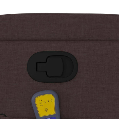 Zvedací Masážní Polohovací Křeslo Tmavě Hnědé Textil Tmavě Hnědá