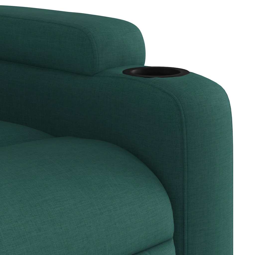 Elektrické Zvedací Masážní Polohovací Křeslo Zelené Textil Tmavě Zelená