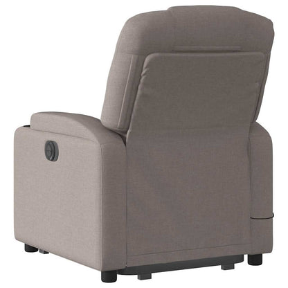 Elektrické Zvedací Masážní Polohovací Křeslo Textil Taupe