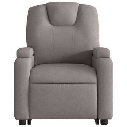 Elektrické Zvedací Masážní Polohovací Křeslo Textil Taupe