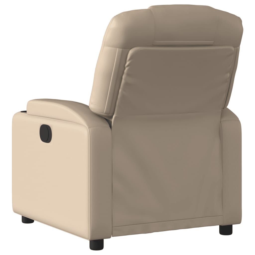 Elektrické Polohovací Křeslo Umělá Kůže Cappuccino