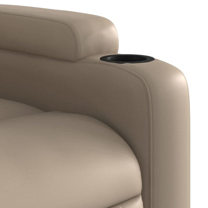 Elektrické Polohovací Křeslo Umělá Kůže Cappuccino