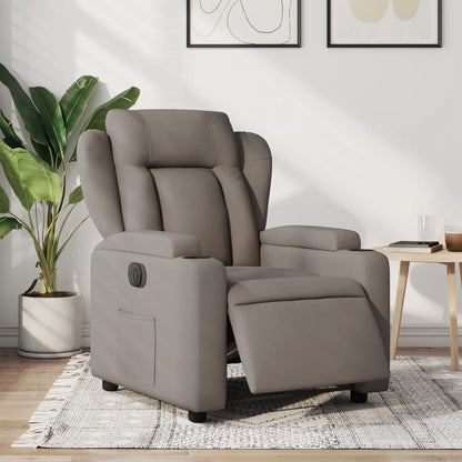 Elektrické Masážní Polohovací Křeslo Textil Taupe