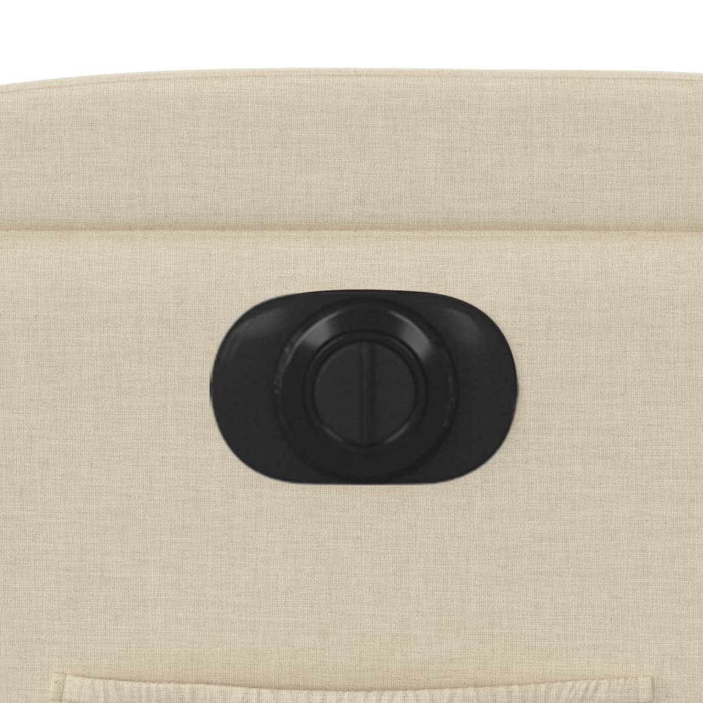 Elektrické Polohovací Křeslo Krémové Textil Krémová