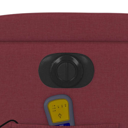 Elektrické Masážní Polohovací Křeslo Vínové Textil Vínová Červená