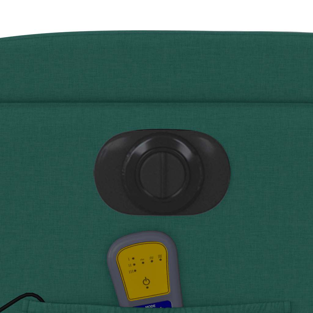 Elektrické Masážní Polohovací Křeslo Tmavě Zelené Textil Tmavě Zelená