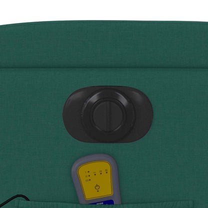 Elektrické Masážní Polohovací Křeslo Tmavě Zelené Textil Tmavě Zelená