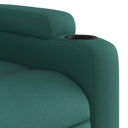 Elektrické Masážní Polohovací Křeslo Tmavě Zelené Textil Tmavě Zelená