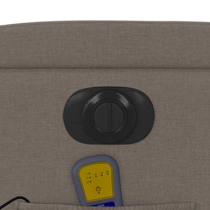 Elektrické Masážní Polohovací Křeslo Textil Taupe