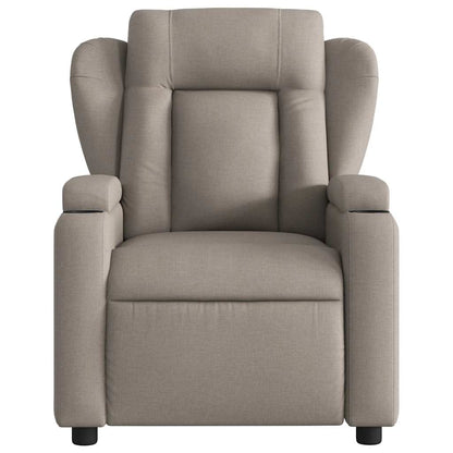 Elektrické Masážní Polohovací Křeslo Textil Taupe