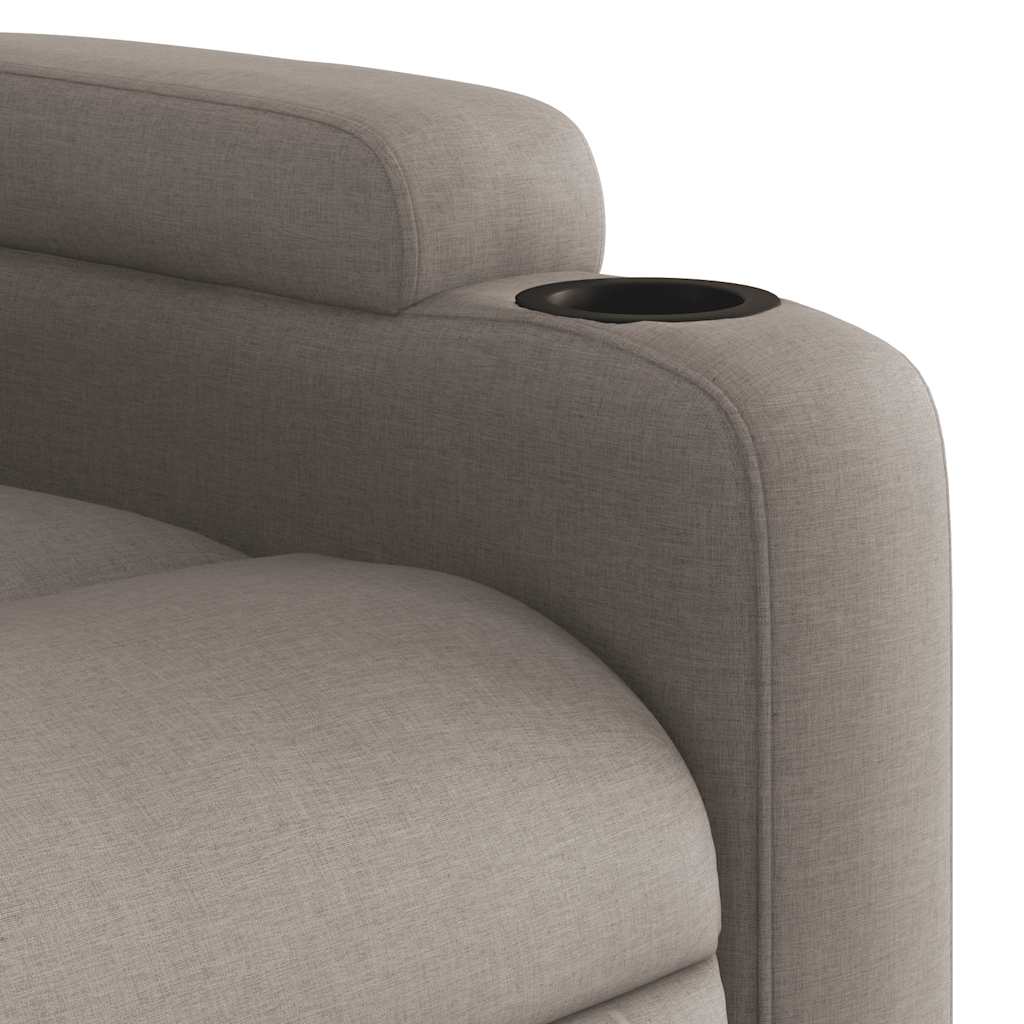 Elektrické Masážní Polohovací Křeslo Textil Taupe