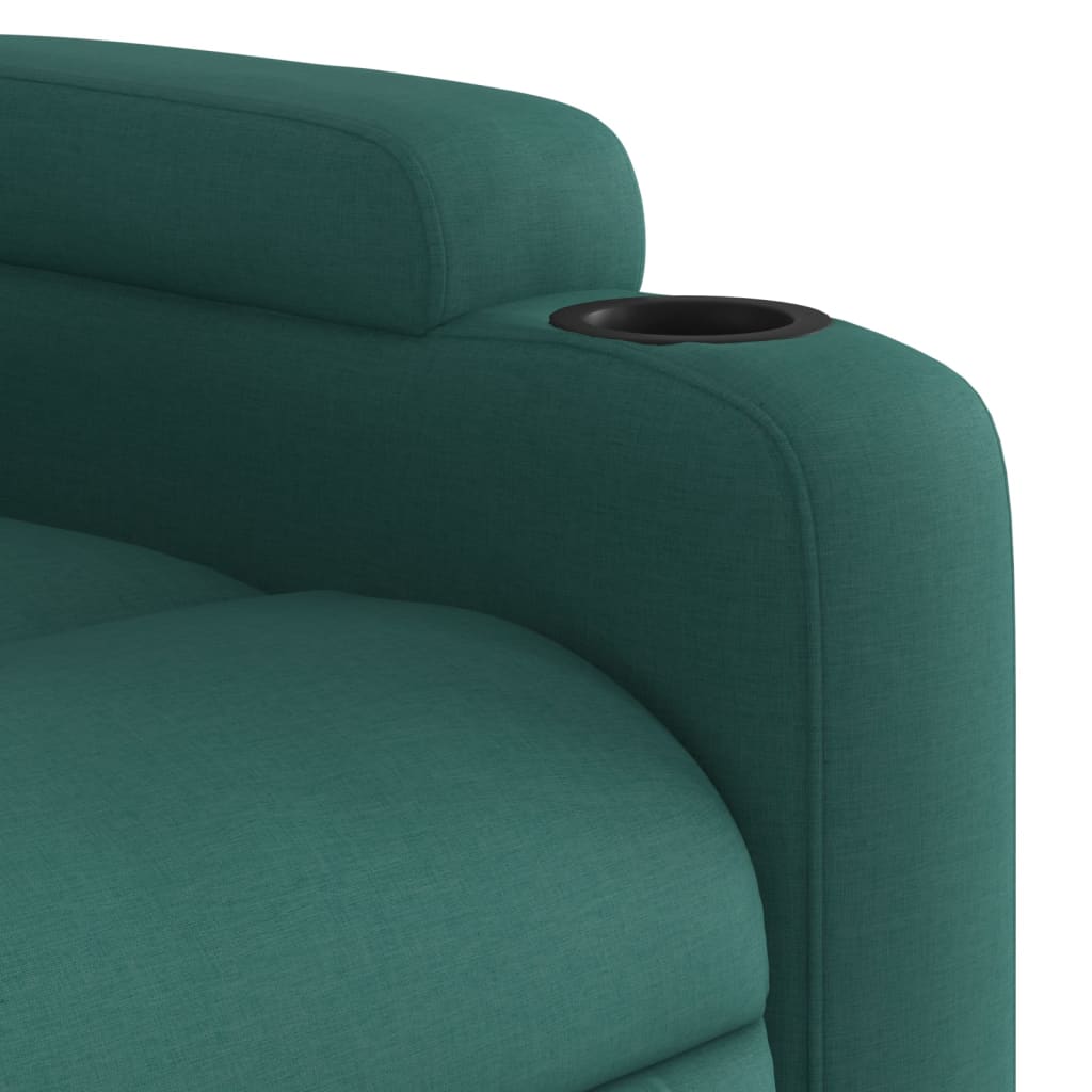Zvedací Polohovací Křeslo Tmavě Zelené Textil Tmavě Zelená
