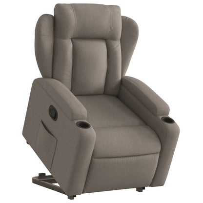 Zvedací Polohovací Křeslo Textil Taupe