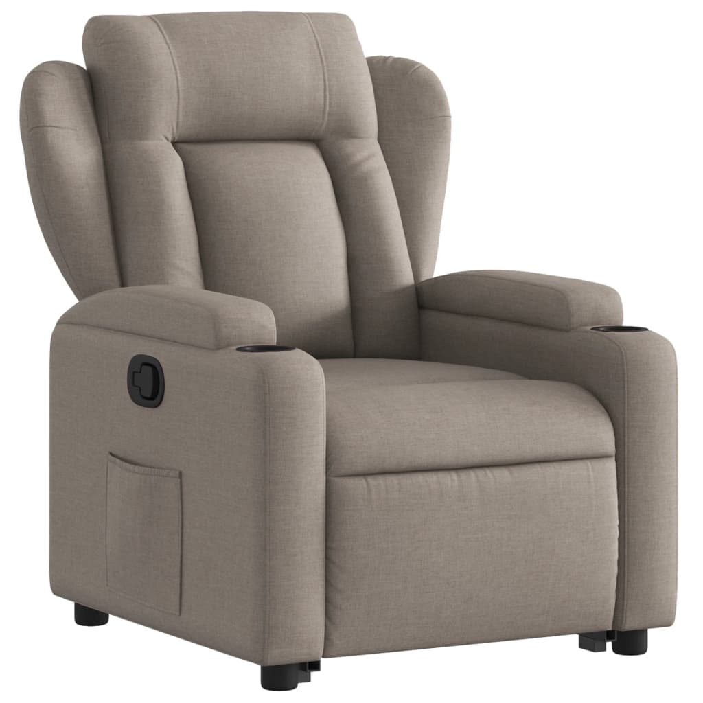 Zvedací Polohovací Křeslo Textil Taupe