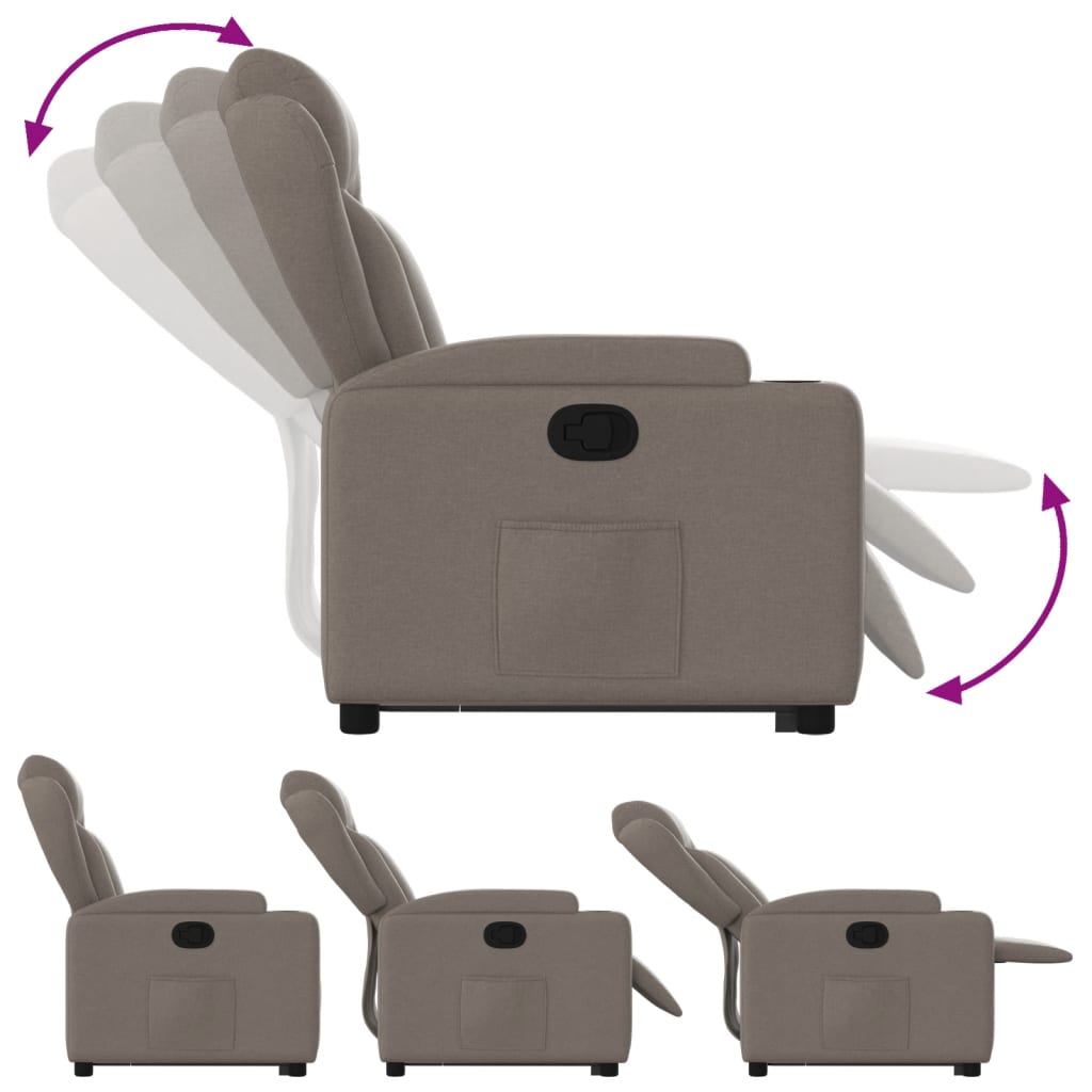 Zvedací Polohovací Křeslo Textil Taupe