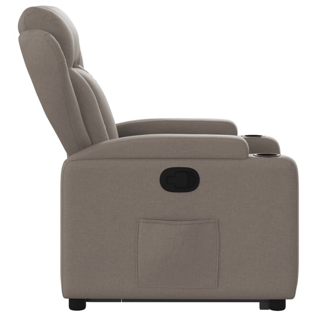 Zvedací Polohovací Křeslo Textil Taupe