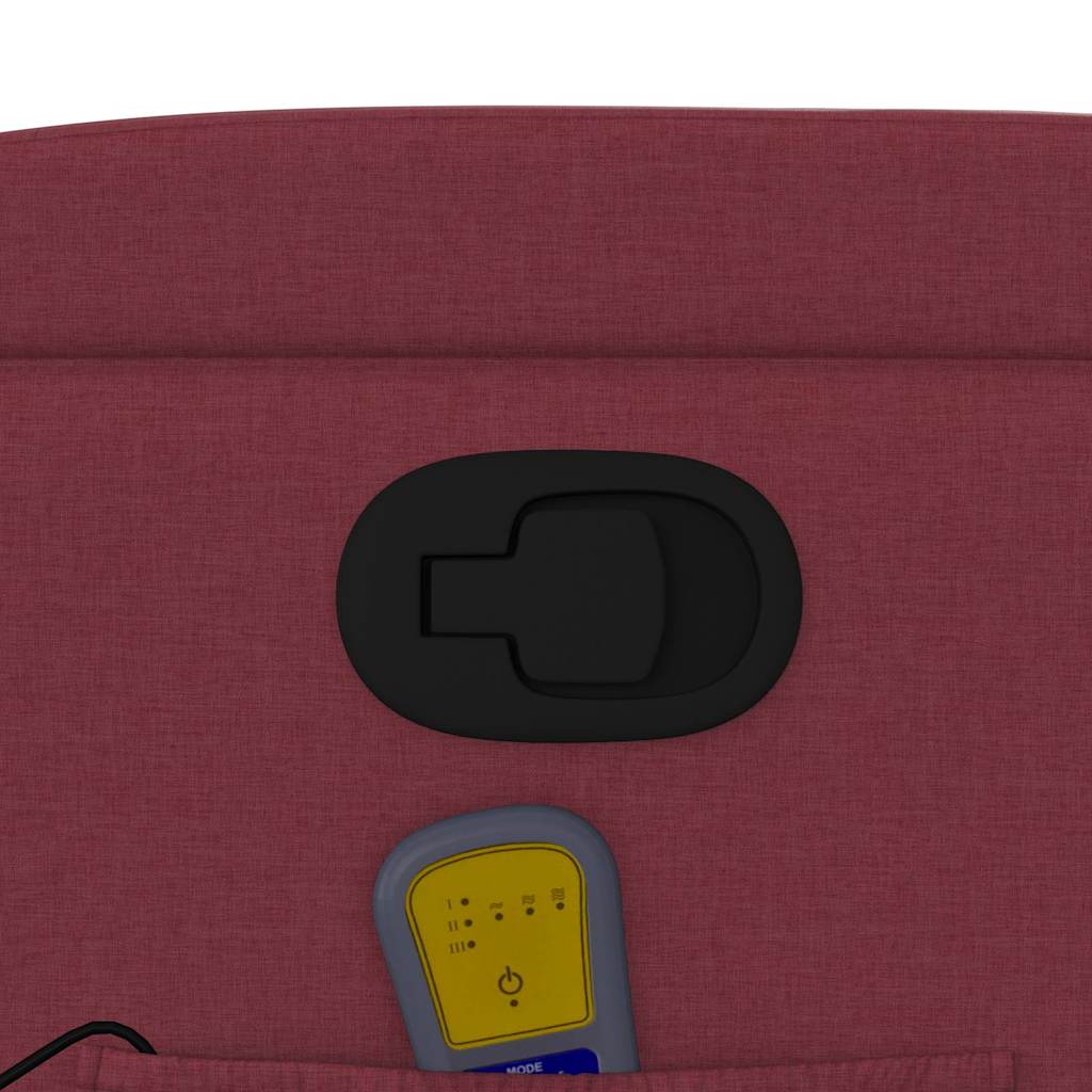 Zvedací Masážní Polohovací Křeslo Vínové Textil Vínová Červená