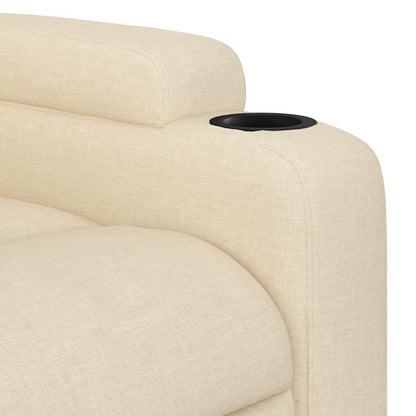 Zvedací Masážní Polohovací Křeslo Krémové Textil Krémová