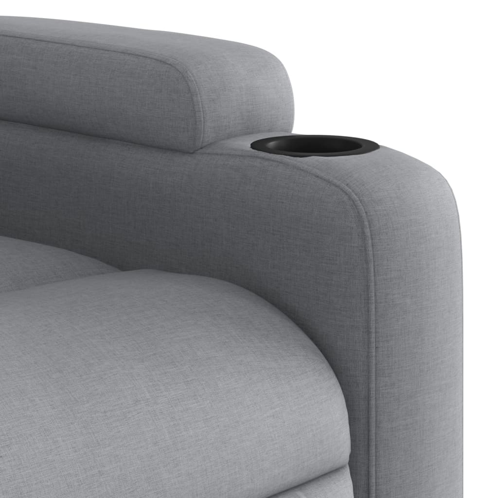Elektrické Zvedací Polohovací Křeslo Světle Šedé Textil Světle Šedá