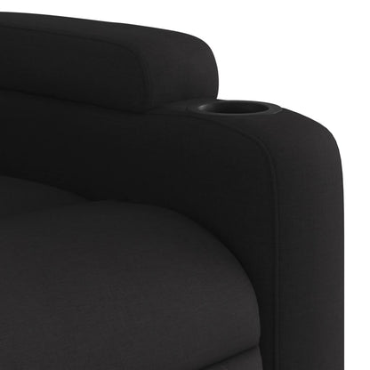 Elektrické Zvedací Polohovací Křeslo Černé Textil Černá